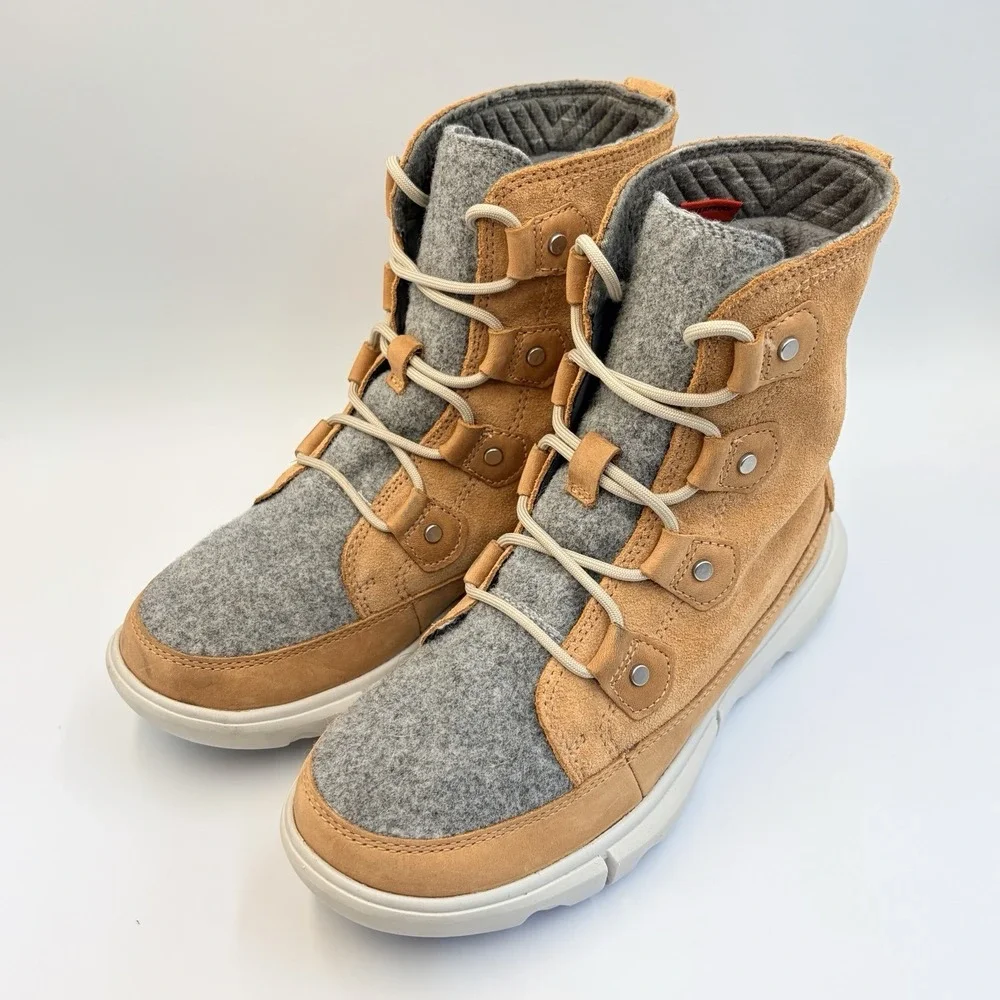 Sorel Explorer II Joan Felt NL4460-253 Women's Size 7.5 Camel Waterproof Boots